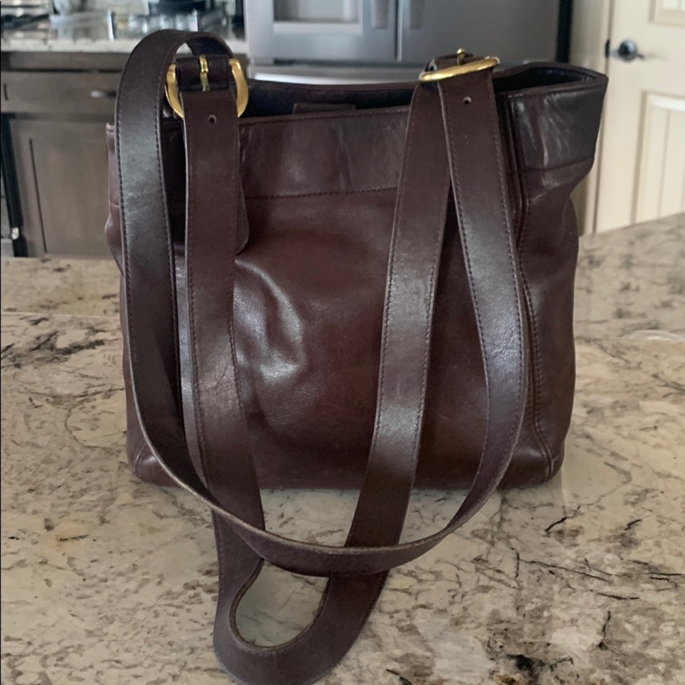 Vintage Leather Coach Shoulder Bag Two Straps